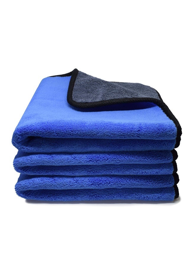 Microfibre Car Cloths, Pack of 3, 500 GSM Polishing Cloth, Paint Care, Extremely Absorbent and Gentle Soft for Caring for Car and Motorcycle, Drying, Polishing, 30 x 30 cm (3 Pieces) - Image 1